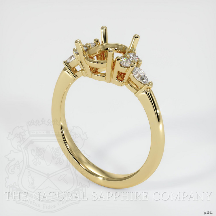 10K Yellow Gold Accent Stones Ring Setting