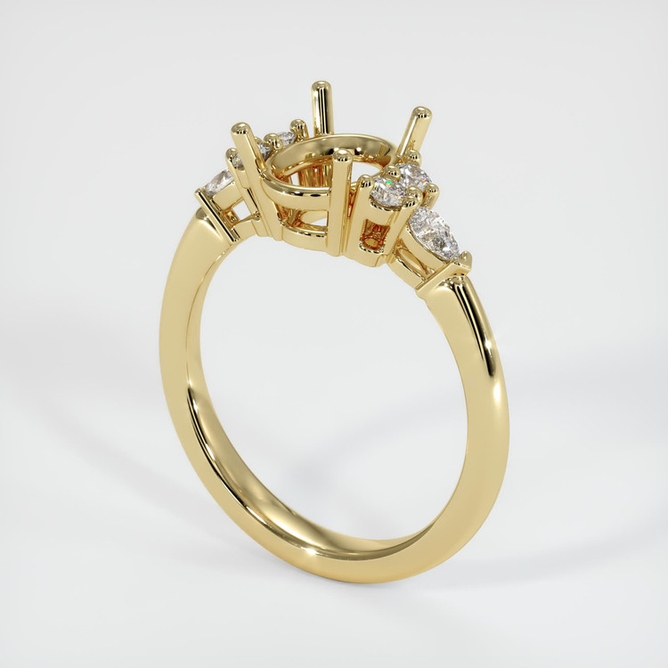 10K Yellow Gold Accent Stones Ring Setting