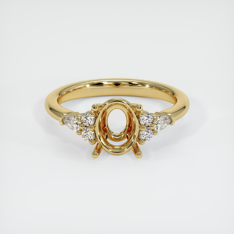 14K Yellow Gold Accent Stones Ring Setting