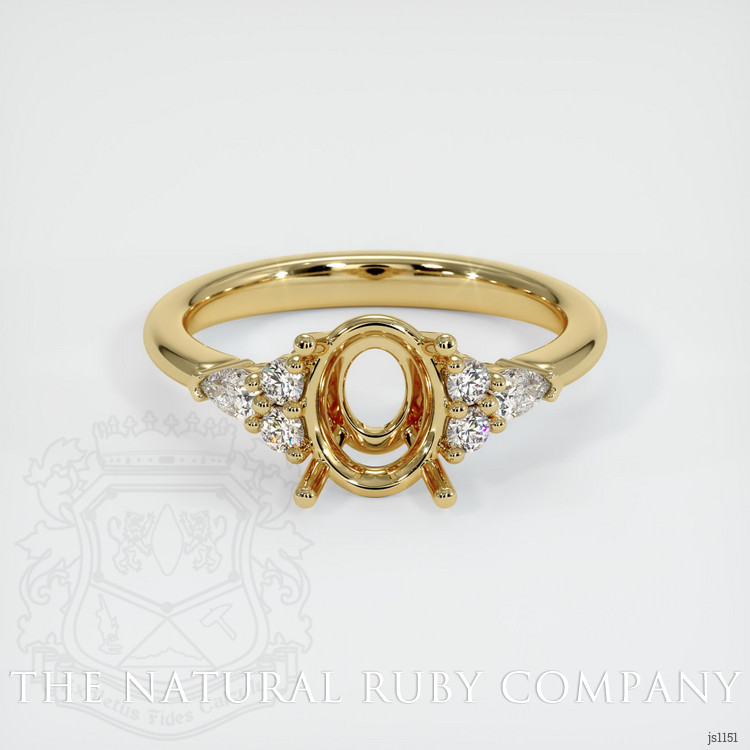 14K Yellow Gold Accent Stones Ring Setting