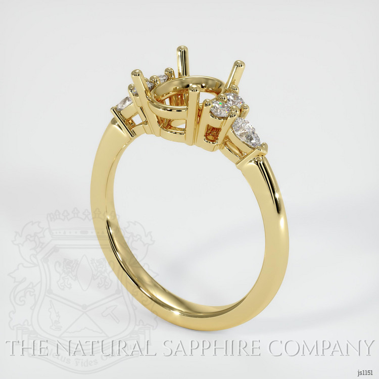 18K Yellow Gold Accent Stones Ring Setting