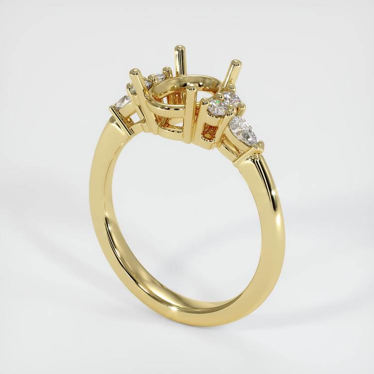 18K Yellow Gold Accent Stones Ring Setting