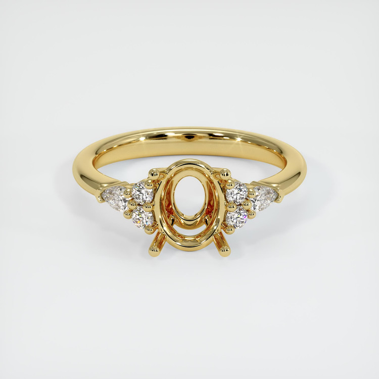 18K Yellow Gold Accent Stones Ring Setting