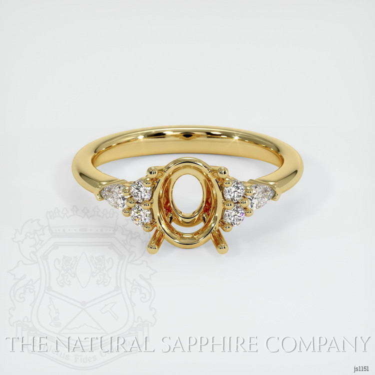 18K Yellow Gold Accent Stones Ring Setting