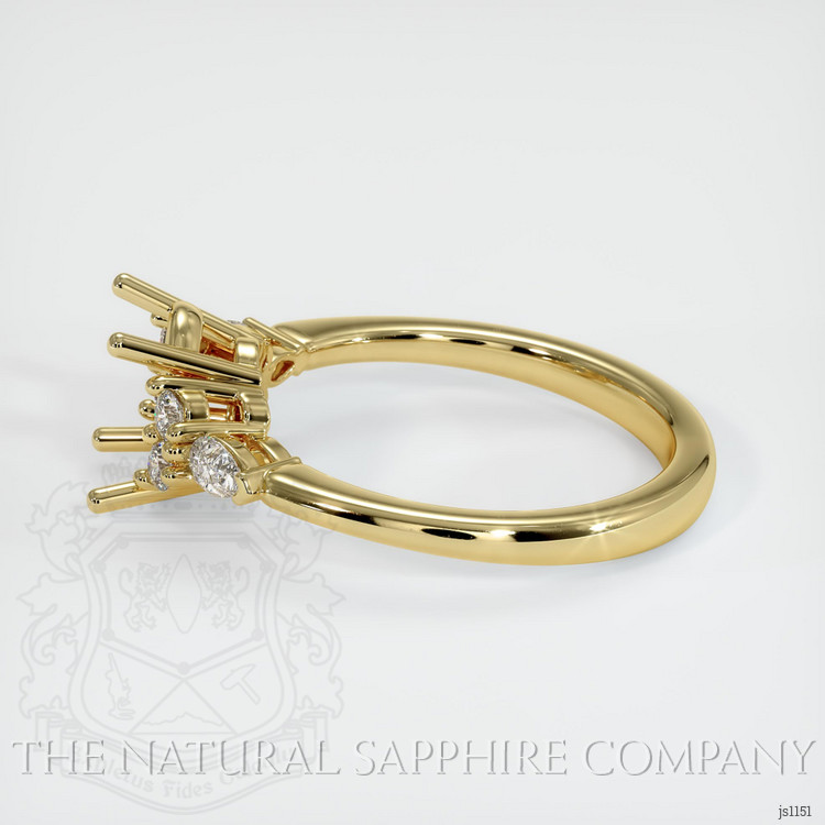 18K Yellow Gold Accent Stones Ring Setting