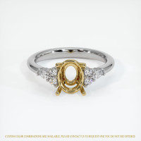 14K Yellow & White Accent Stones Ring Setting Image