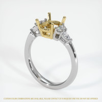 18K Yellow & White Accent Stones Ring Setting Video