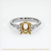 18K Yellow & White Accent Stones Ring Setting Image