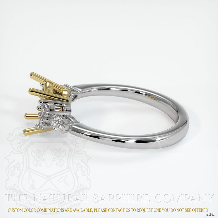 18K Yellow & White Accent Stones Ring Setting