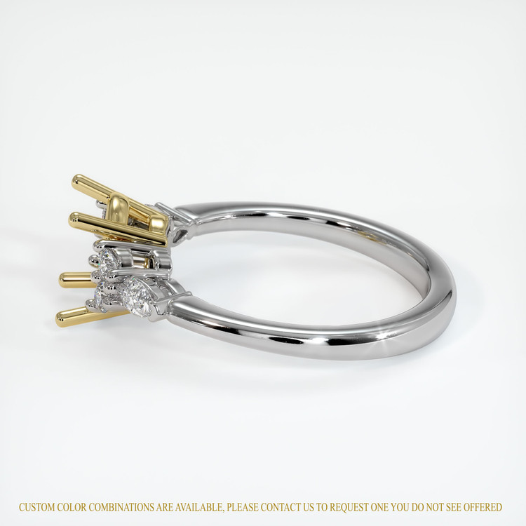 18K Yellow & White Accent Stones Ring Setting