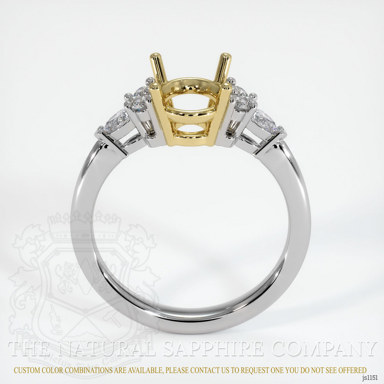 18K Yellow & White Accent Stones Ring Setting