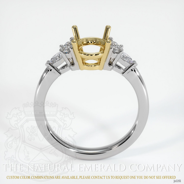 18K Yellow & White Accent Stones Ring Setting