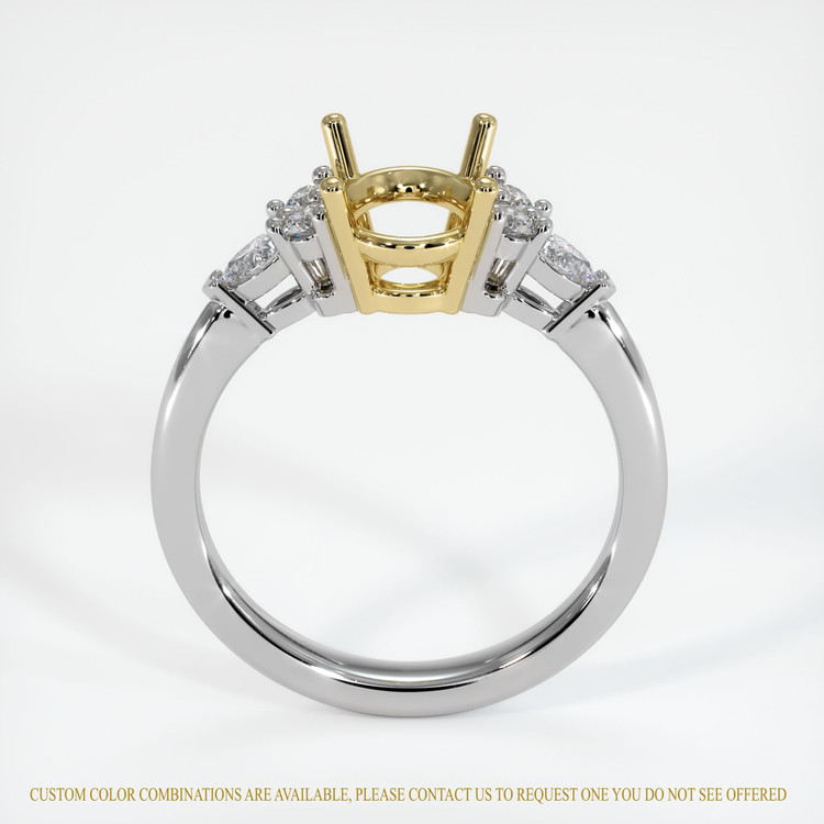 18K Yellow & White Accent Stones Ring Setting