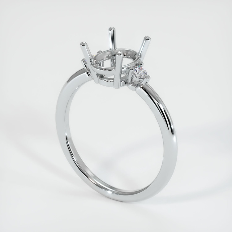 Platinum 950 Three Stone Ring Setting