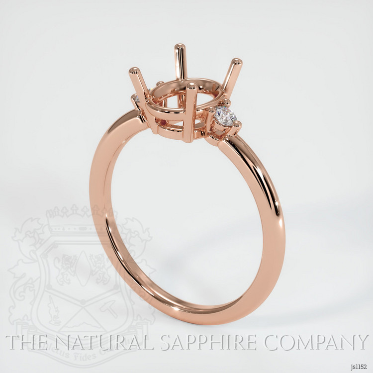 14K Rose Gold Three Stone Ring Setting