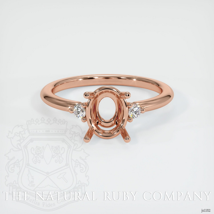 14K Rose Gold Three Stone Ring Setting