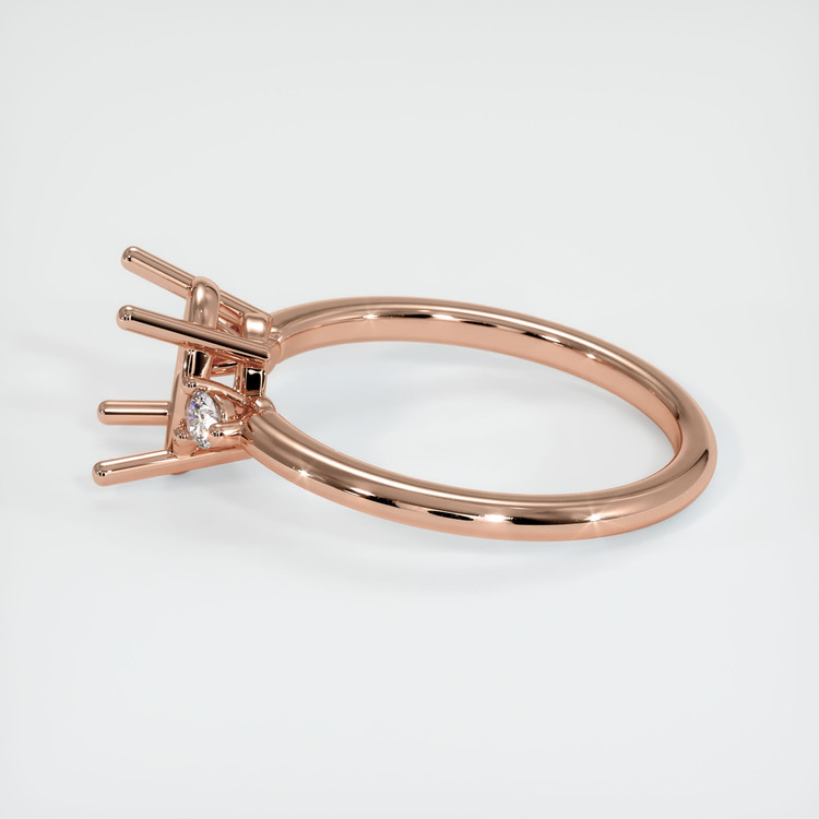 14K Rose Gold Three Stone Ring Setting
