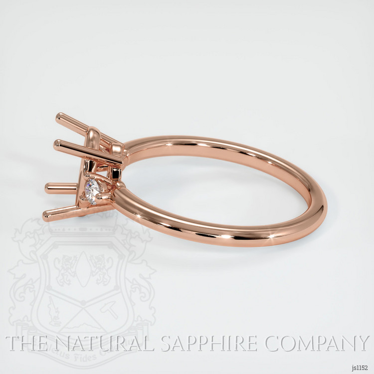 14K Rose Gold Three Stone Ring Setting