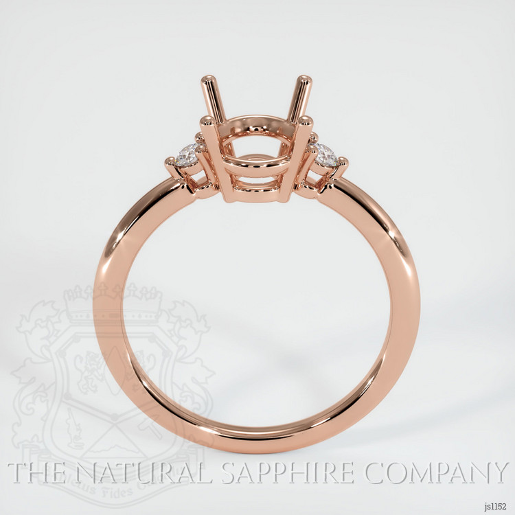 14K Rose Gold Three Stone Ring Setting