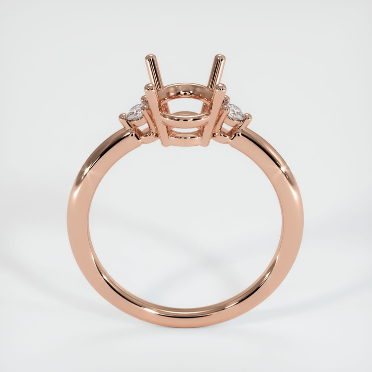 14K Rose Gold Three Stone Ring Setting