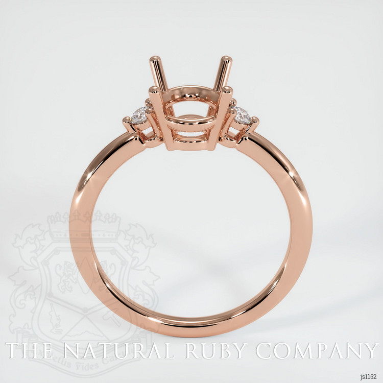 14K Rose Gold Three Stone Ring Setting