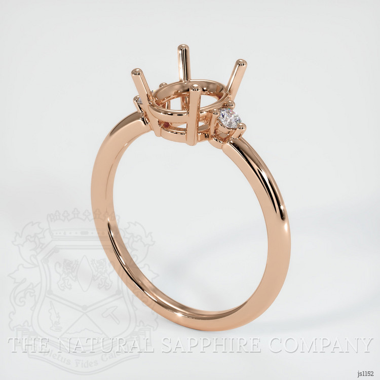 18K Rose Gold Three Stone Ring Setting