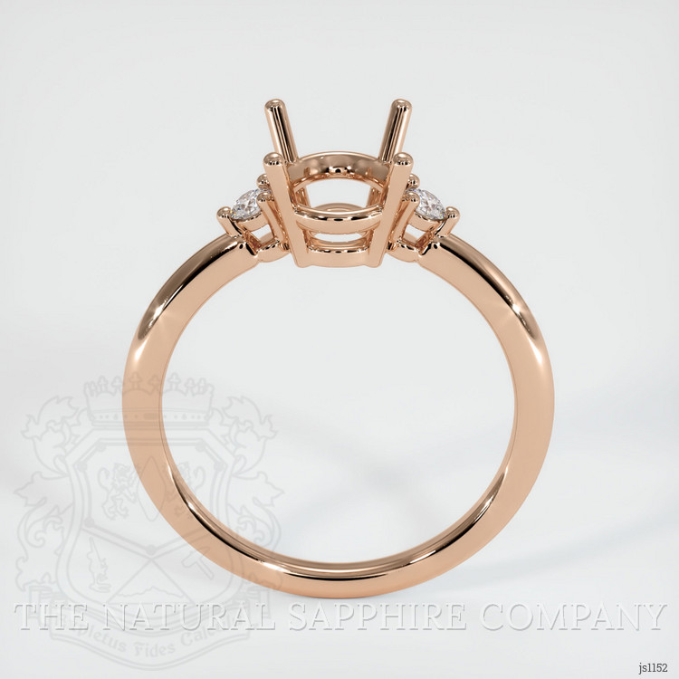 18K Rose Gold Three Stone Ring Setting