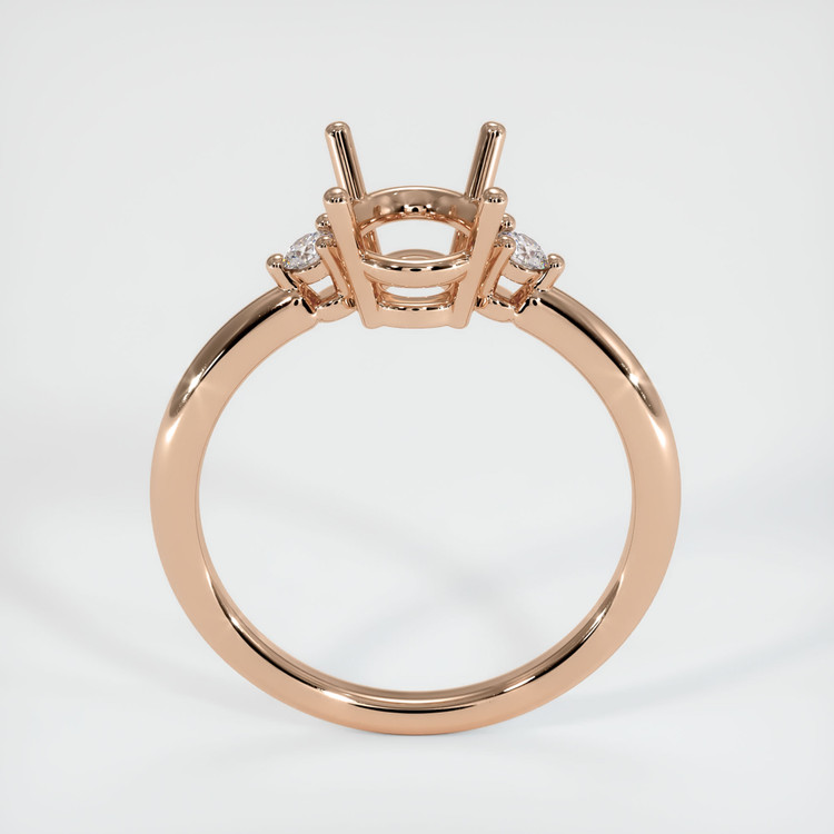 18K Rose Gold Three Stone Ring Setting