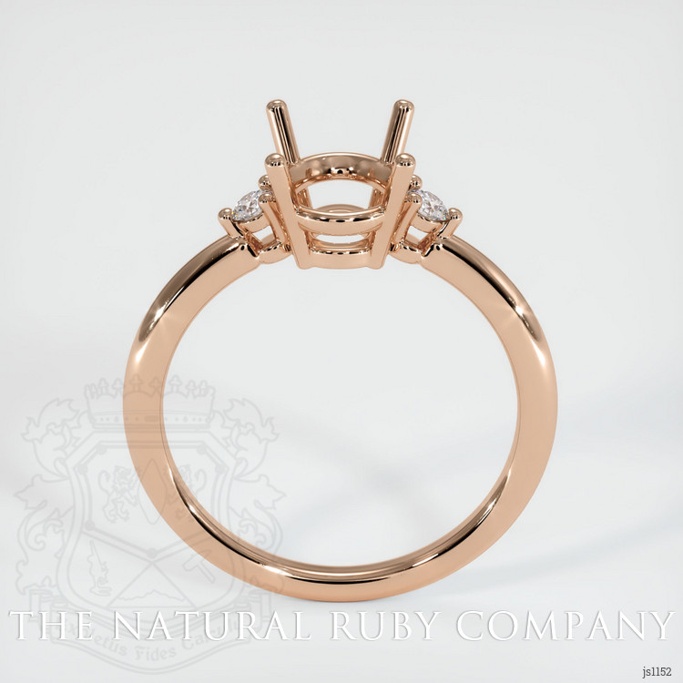 18K Rose Gold Three Stone Ring Setting
