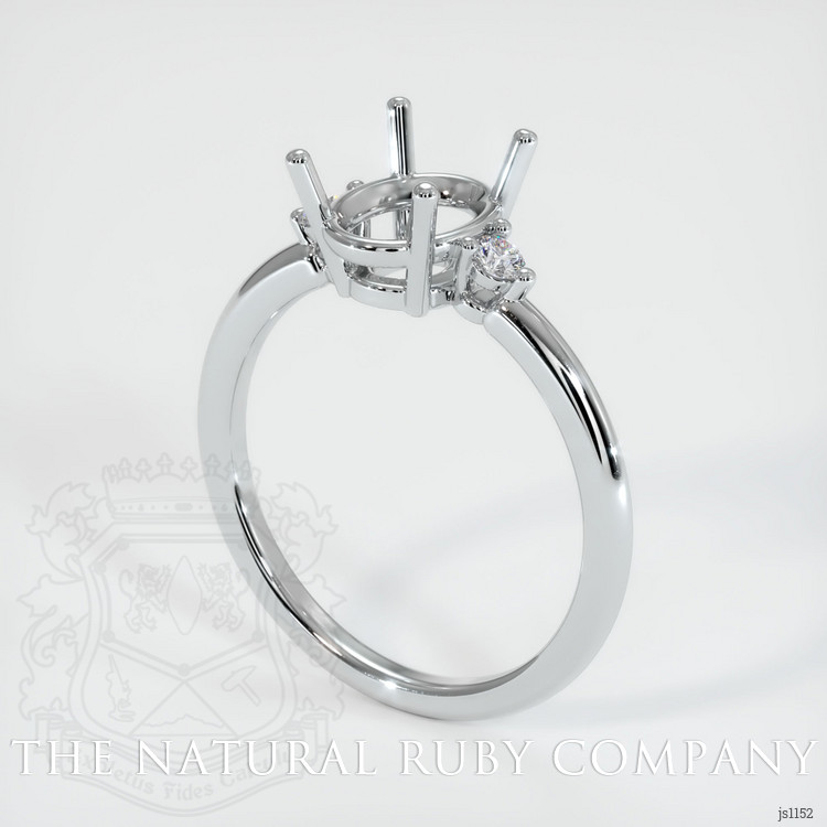 14K White Gold Three Stone Ring Setting