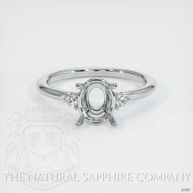 14K White Gold Three Stone Ring Setting