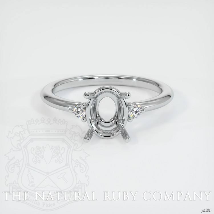 14K White Gold Three Stone Ring Setting