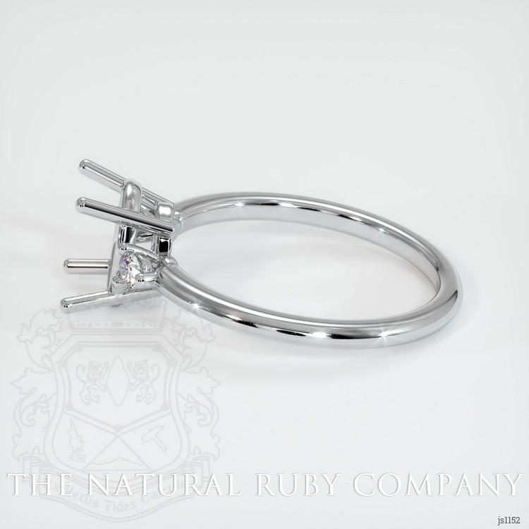 14K White Gold Three Stone Ring Setting