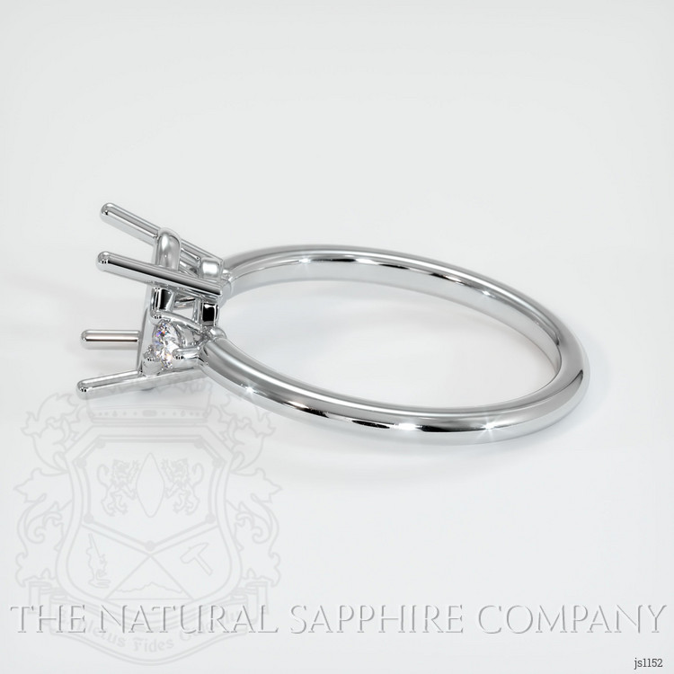 14K White Gold Three Stone Ring Setting