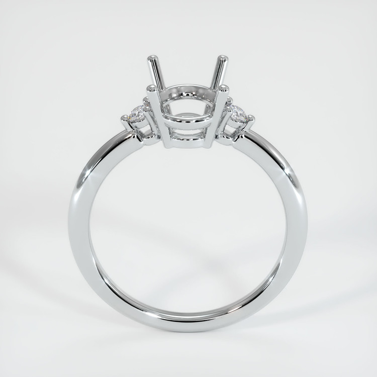 14K White Gold Three Stone Ring Setting