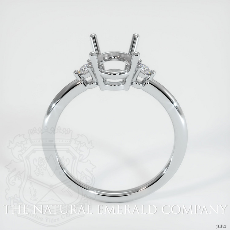 18K White Gold Three Stone Ring Setting