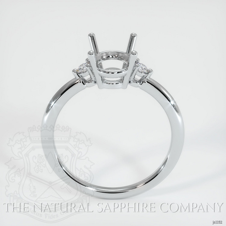 18K White Gold Three Stone Ring Setting