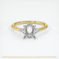 14K White & Yellow Three Stone Ring Setting Image