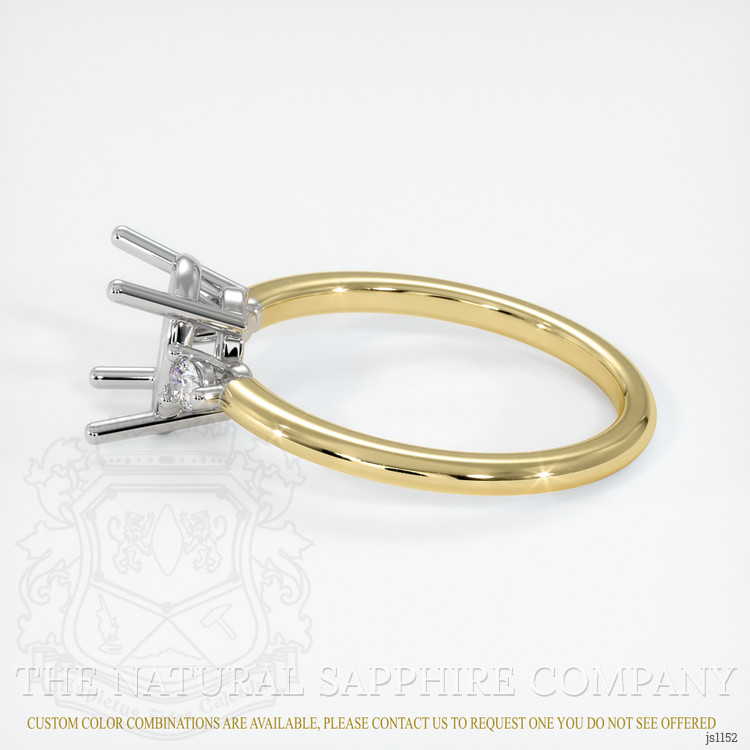 14K White & Yellow Three Stone Ring Setting