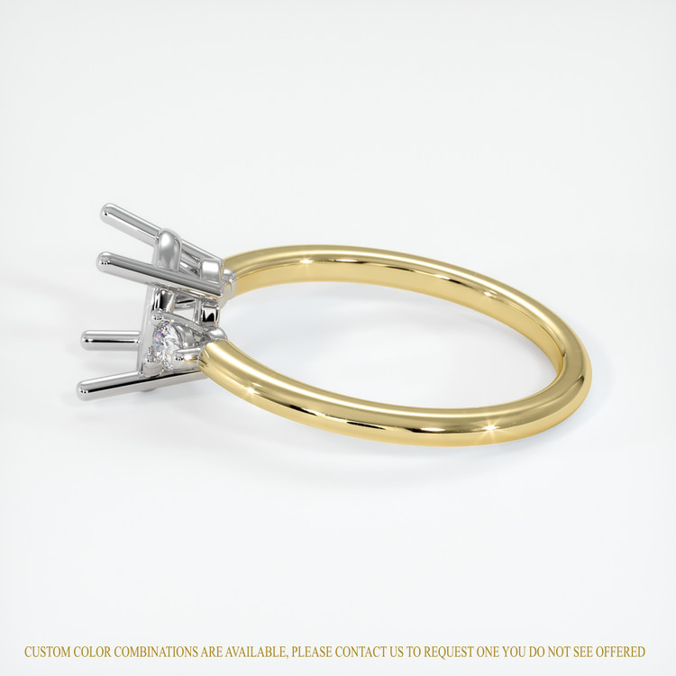 14K White & Yellow Three Stone Ring Setting