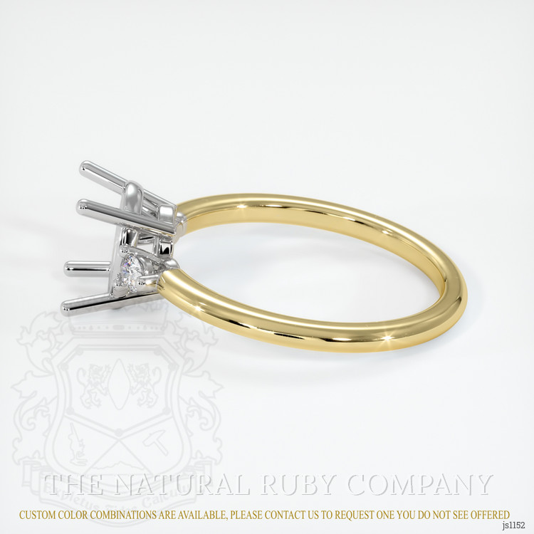 14K White & Yellow Three Stone Ring Setting