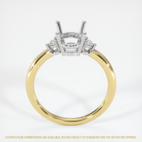 14K White & Yellow Three Stone Ring Setting Image