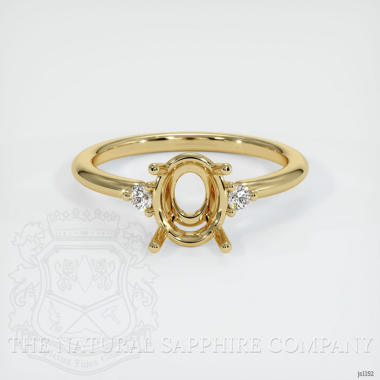 10K Yellow Gold Three Stone Ring Setting