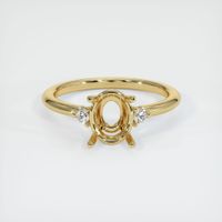 14K Yellow Gold Three Stone Ring Setting Image