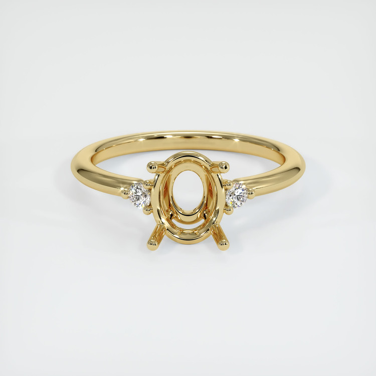 14K Yellow Gold Three Stone Ring Setting