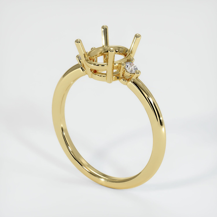 18K Yellow Gold Three Stone Ring Setting