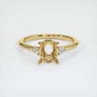 18K Yellow Gold Three Stone Ring Setting Image