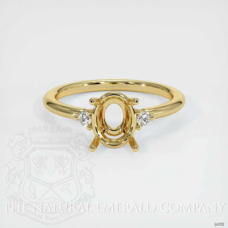 18K Yellow Gold Three Stone Ring Setting