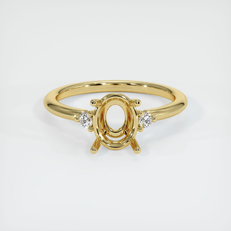 18K Yellow Gold Three Stone Ring Setting