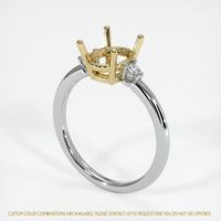 14K Yellow & White Three Stone Ring Setting Video